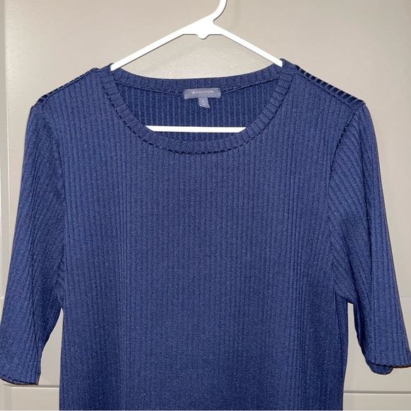 Blue Madison Ribbed Top Size L - Picture 2 of 5